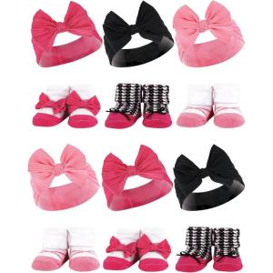 image:imageHudson Baby Girls Headband and Socks GiftsetPink Black