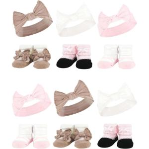 image:imageHudson Baby Girls Headband and Socks GiftsetPink Taupe