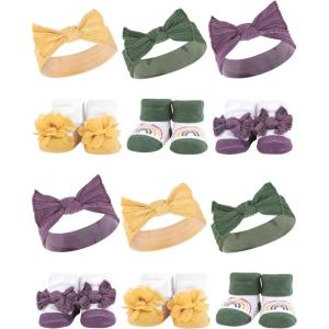 image:imageHudson Baby Girls Headband and Socks GiftsetPurple Green Yellow