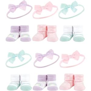 image:imageHudson Baby Girls Headband and Socks GiftsetPurple Mint Rainbow