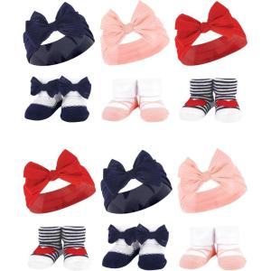 image:imageHudson Baby Girls Headband and Socks GiftsetRed Blue Bows