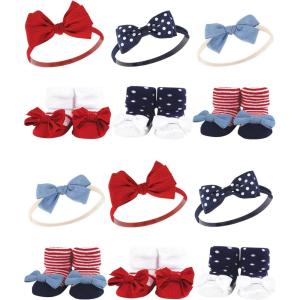 image:imageHudson Baby Girls Headband and Socks GiftsetRed Chambray