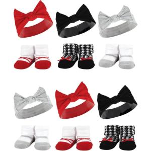 image:imageHudson Baby Girls Headband and Socks GiftsetRed Houndstooth Bows