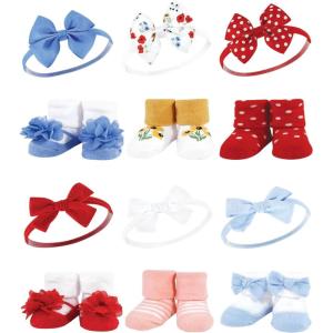 image:imageHudson Baby Girls Headband and Socks GiftsetWildflower Red Blue