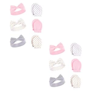 image:imageHudson Baby Infant Girl Cotton Headband and Scratch Mitten Set Dots 12Piece 06 MonthsDots 12piece