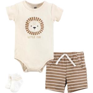 image:imageHudson Baby Unisex Baby Bodysuit Short and Sock 3Piece SetBrave Lion