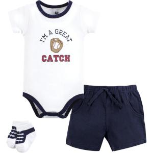 image:imageHudson Baby Unisex Baby Bodysuit Short and Sock 3Piece SetGreat Catch Baseball