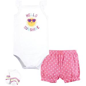 image:imageHudson Baby Unisex Baby Bodysuit Short and Sock 3Piece SetHello Sunshine Sunglasses