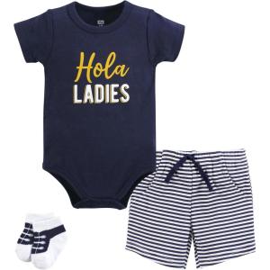 image:imageHudson Baby Unisex Baby Bodysuit Short and Sock 3Piece SetHola Ladies
