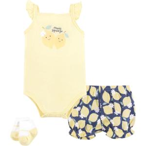 image:imageHudson Baby Unisex Baby Bodysuit Short and Sock 3Piece SetMain Squeeze Lemon