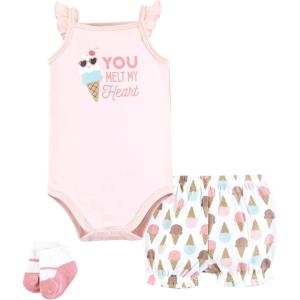 image:imageHudson Baby Unisex Baby Bodysuit Short and Sock 3Piece SetMelt My Heart Ice Cream