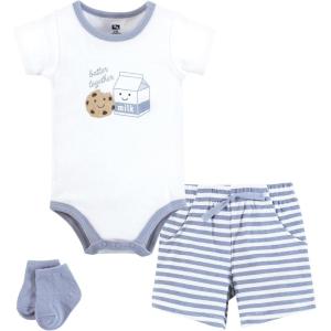 image:imageHudson Baby Unisex Baby Bodysuit Short and Sock 3Piece SetMilk and Cookie Better Together
