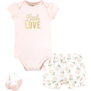 image:imageHudson Baby Unisex Baby Bodysuit Short and Sock 3Piece SetSoft Pink Basic Tulip