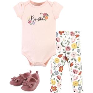 image:imageHudson Baby Unisex Baby Cotton Bodysuit Pant and Shoe SetBonita Short Sleeve
