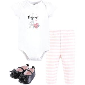 image:imageHudson Baby Unisex Baby Cotton Bodysuit Pant and Shoe SetBonjour Paris