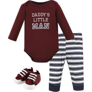 image:imageHudson Baby Unisex Baby Cotton Bodysuit Pant and Shoe SetBoy Daddy Long Sleeve