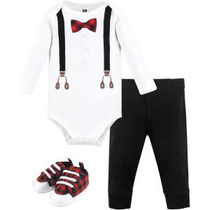 image:imageHudson Baby Unisex Baby Cotton Bodysuit Pant and Shoe SetBuffalo Plaid Bow Tie