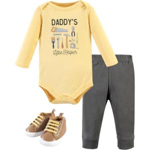 image:imageHudson Baby Unisex Baby Cotton Bodysuit Pant and Shoe SetConstruction Work Long Sleeve