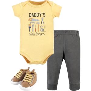 image:imageHudson Baby Unisex Baby Cotton Bodysuit Pant and Shoe SetConstruction Work Short Sleeve