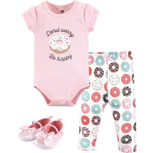 image:imageHudson Baby Unisex Baby Cotton Bodysuit Pant and Shoe SetDonut Worry