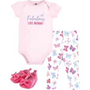 image:imageHudson Baby Unisex Baby Cotton Bodysuit Pant and Shoe SetFabulous Butterfly
