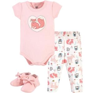 image:imageHudson Baby Unisex Baby Cotton Bodysuit Pant and Shoe SetGirl Forest