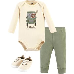image:imageHudson Baby Unisex Baby Cotton Bodysuit Pant and Shoe SetGoing on Safari Long Sleeve