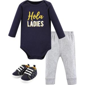 image:imageHudson Baby Unisex Baby Cotton Bodysuit Pant and Shoe SetHola Ladies Long Sleeve