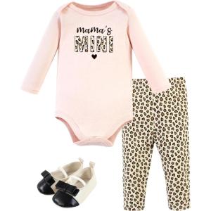 image:imageHudson Baby Unisex Baby Cotton Bodysuit Pant and Shoe SetLeopard Hearts