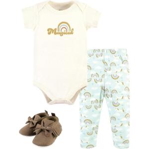 image:imageHudson Baby Unisex Baby Cotton Bodysuit Pant and Shoe SetMagical Rainbow Short Sleeve