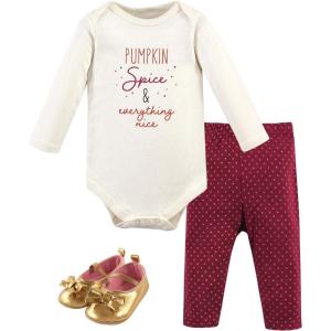 image:imageHudson Baby Unisex Baby Cotton Bodysuit Pant and Shoe SetPumpkin Spice Burgundy