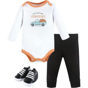 image:imageHudson Baby Unisex Baby Cotton Bodysuit Pant and Shoe SetPumpkin Truck