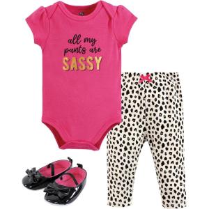 image:imageHudson Baby Unisex Baby Cotton Bodysuit Pant and Shoe SetSassy Pants
