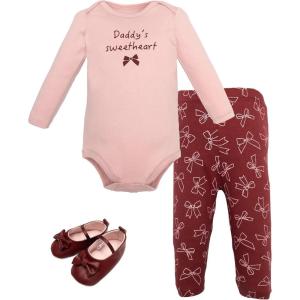 image:imageHudson Baby Unisex Baby Cotton Bodysuit Pant and Shoe SetSweetheart Bows