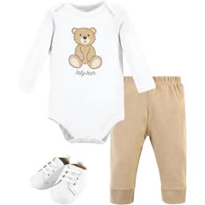 image:imageHudson Baby Unisex Baby Cotton Bodysuit Pant and Shoe SetTeddy Bears Long Sleeve