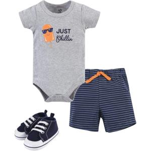 image:imageHudson Baby Unisex Baby Cotton Bodysuit Shorts and Shoe SetChillin Popsicle