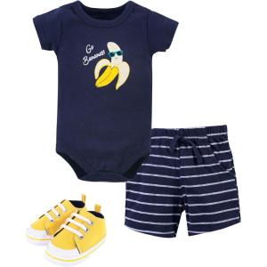 image:imageHudson Baby Unisex Baby Cotton Bodysuit Shorts and Shoe SetGo Bananas