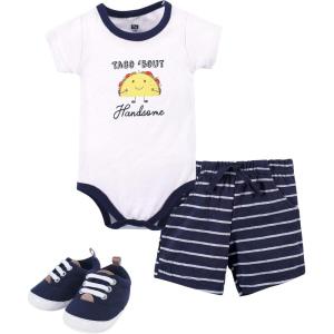 image:imageHudson Baby Unisex Baby Cotton Bodysuit Shorts and Shoe SetHandsome Taco