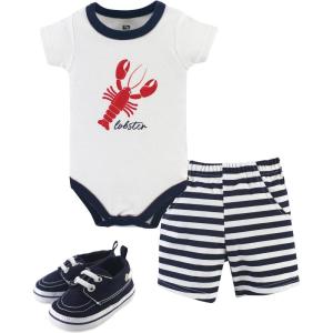 image:imageHudson Baby Unisex Baby Cotton Bodysuit Shorts and Shoe SetLobster
