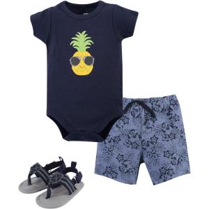 image:imageHudson Baby Unisex Baby Cotton Bodysuit Shorts and Shoe SetPineapple