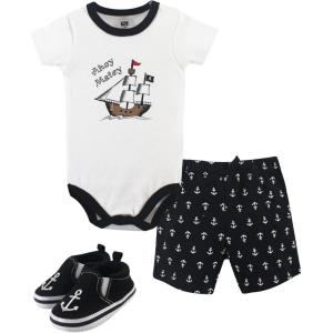 image:imageHudson Baby Unisex Baby Cotton Bodysuit Shorts and Shoe SetPirate