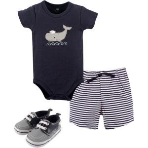 image:imageHudson Baby Unisex Baby Cotton Bodysuit Shorts and Shoe SetSailor Whale