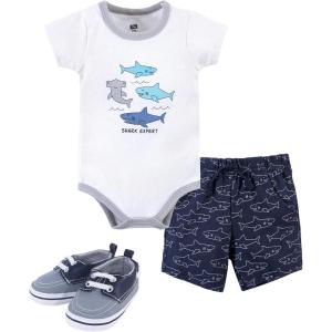 image:imageHudson Baby Unisex Baby Cotton Bodysuit Shorts and Shoe SetShark Expert