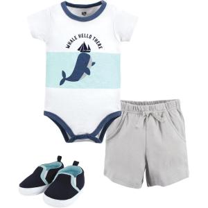 image:imageHudson Baby Unisex Baby Cotton Bodysuit Shorts and Shoe SetUnderwater Whale