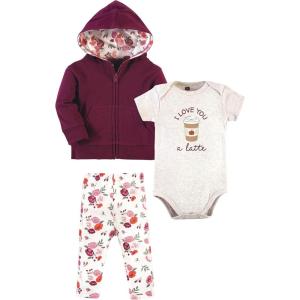 image:imageHudson Baby Unisex Baby Cotton Hoodie Bodysuit or Tee Top and Pant SetFall Floral Baby