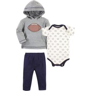 image:imageHudson Baby Unisex Baby Cotton Hoodie Bodysuit or Tee Top and Pant SetFootball Baby