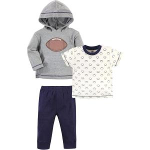 image:imageHudson Baby Unisex Baby Cotton Hoodie Bodysuit or Tee Top and Pant SetFootball Toddler
