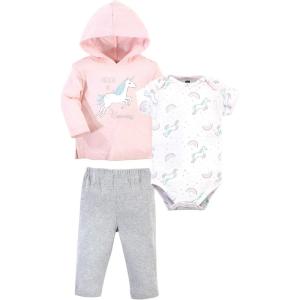 image:imageHudson Baby Unisex Baby Cotton Hoodie Bodysuit or Tee Top and Pant SetGlitter Unicorn Baby