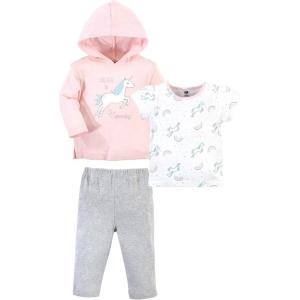 image:imageHudson Baby Unisex Baby Cotton Hoodie Bodysuit or Tee Top and Pant SetGlitter Unicorn Toddler