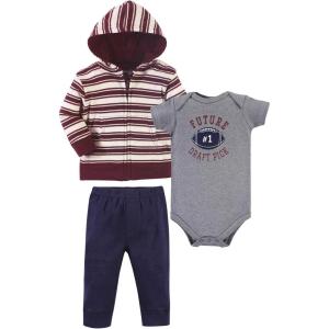 image:imageHudson Baby Unisex Baby Cotton Hoodie Bodysuit or Tee Top and Pant SetOne Draft Pick Baby